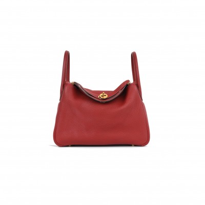 HERMÈS LINDY 30 ROUGE GRENAT CLEMENCE (30*19*16cm) 
